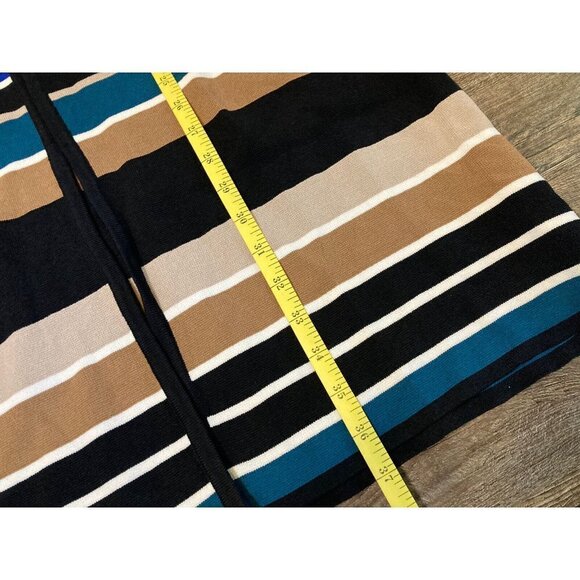 Calvin Klein Women’s Striped Flyaway Topper Jacket Cardigan Longline Size Large - Picture 10 of 13